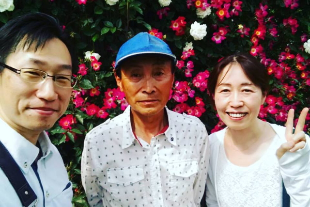 福島市の佐藤梨園さんで佐藤さんと